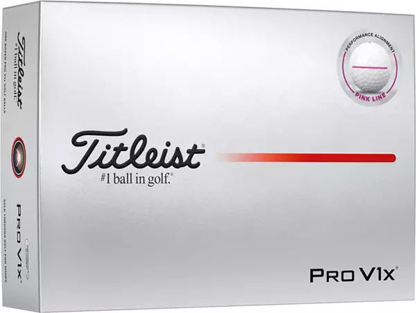 Titleist 2025 Pro V1x Performance Alignment Pink Golf Balls