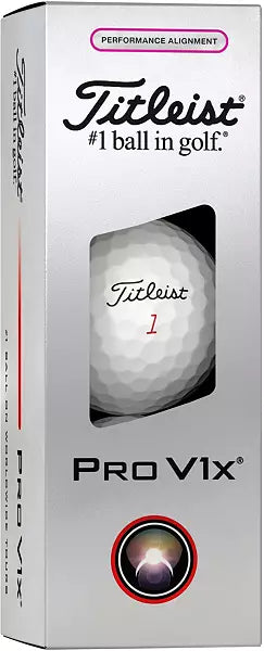 Titleist 2025 Pro V1x Performance Alignment Pink Golf Balls