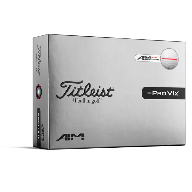 Titleist 2026 Pro V1x Left Dash AIM Performance Alignment Red Line Golf Balls