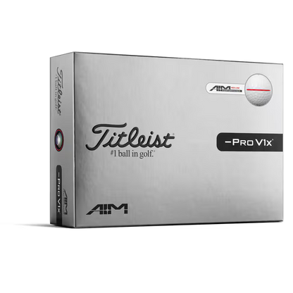 Titleist 2026 Pro V1x Left Dash AIM Performance Alignment Red Line Golf Balls