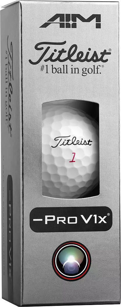 Titleist 2026 Pro V1x Left Dash AIM Enhanced Alignment Golf Balls