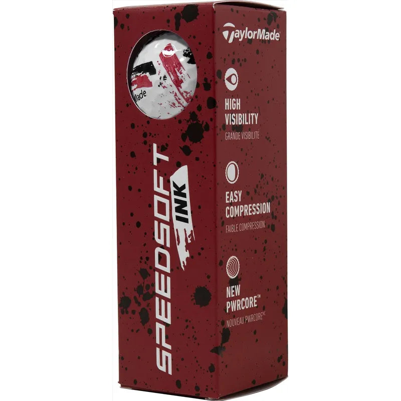 TaylorMade 2024 SpeedSoft Ink Red & Black Golf Balls