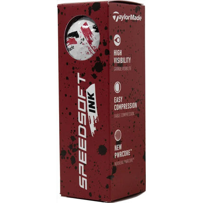 TaylorMade 2024 SpeedSoft Ink Red & Black Golf Balls