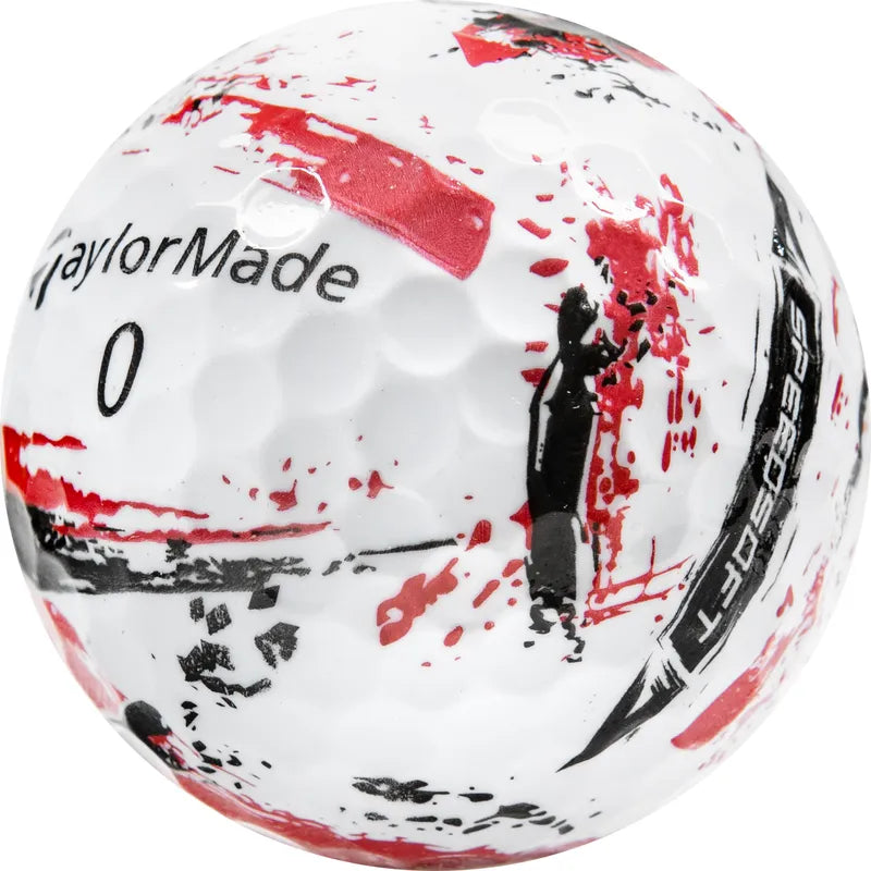 TaylorMade 2024 SpeedSoft Ink Red & Black Golf Balls