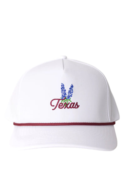 Texas Bluebonnet Rope Hat "Maroon" - The Golf Guys Online