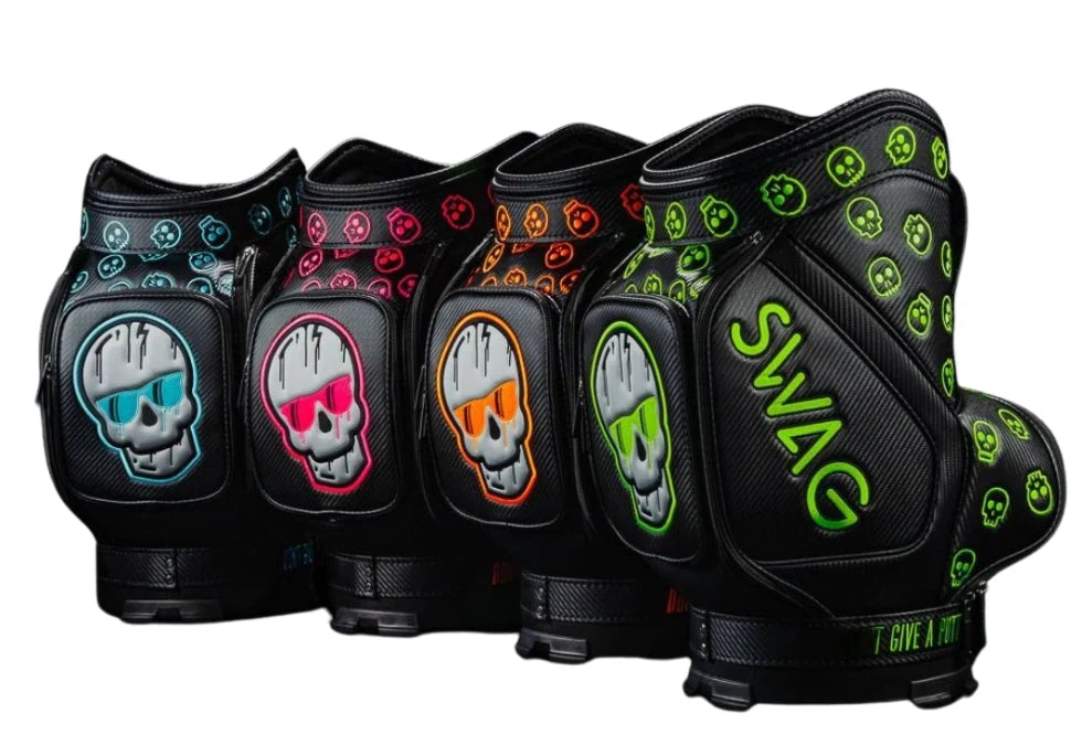 Swag Golf - COTM Pink Skulls Den Caddy Bag - The Golf Guys Online