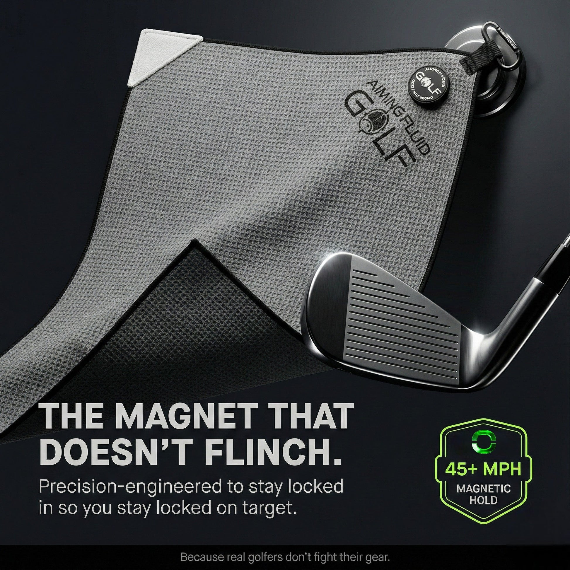 Magna-Anchor™ Magnetic Golf Towel – Stubby (16×24)