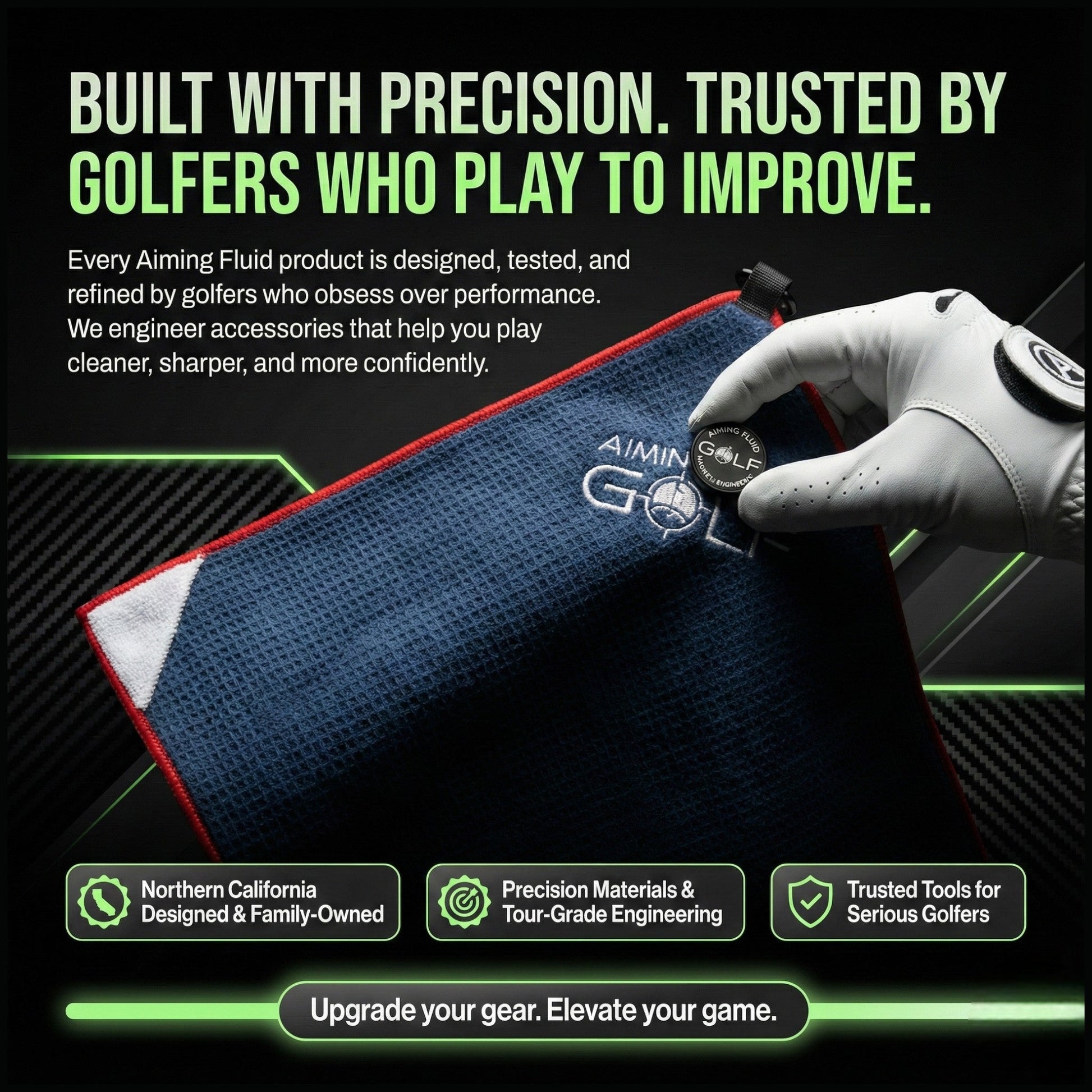Magna-Anchor™ Magnetic Golf Towel – Stubby (16×24)