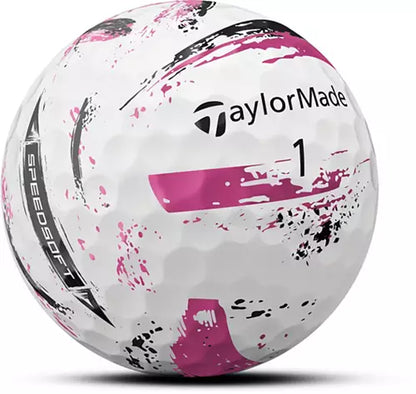 TaylorMade SpeedSoft Ink Pink & Black 2024 Golf Balls - The Golf Guys Online