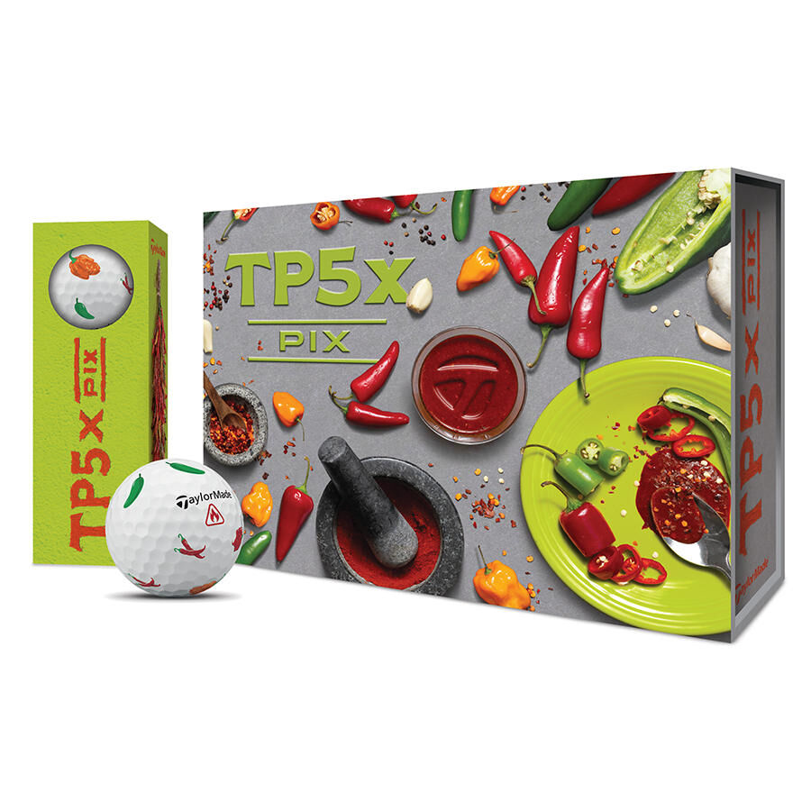 TaylorMade - TP5x PIX Pepper May Golf Balls - The Golf Guys Online