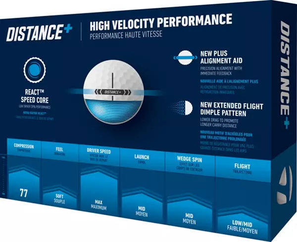 TaylorMade 2025 Distance+ White Golf Balls