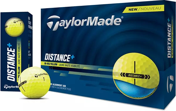 TaylorMade 2025 Distance+ Yellow Golf Balls