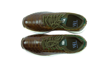 W&H Viper - Python Golf Shoes for Men in Olive