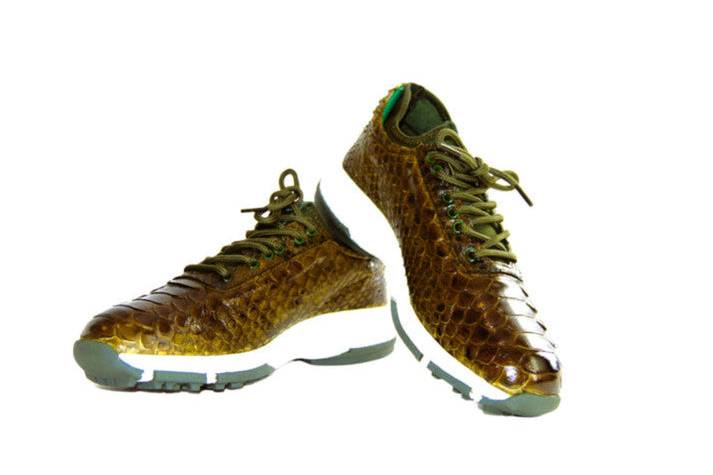 W&H Viper - Python Golf Shoes for Men in Olive