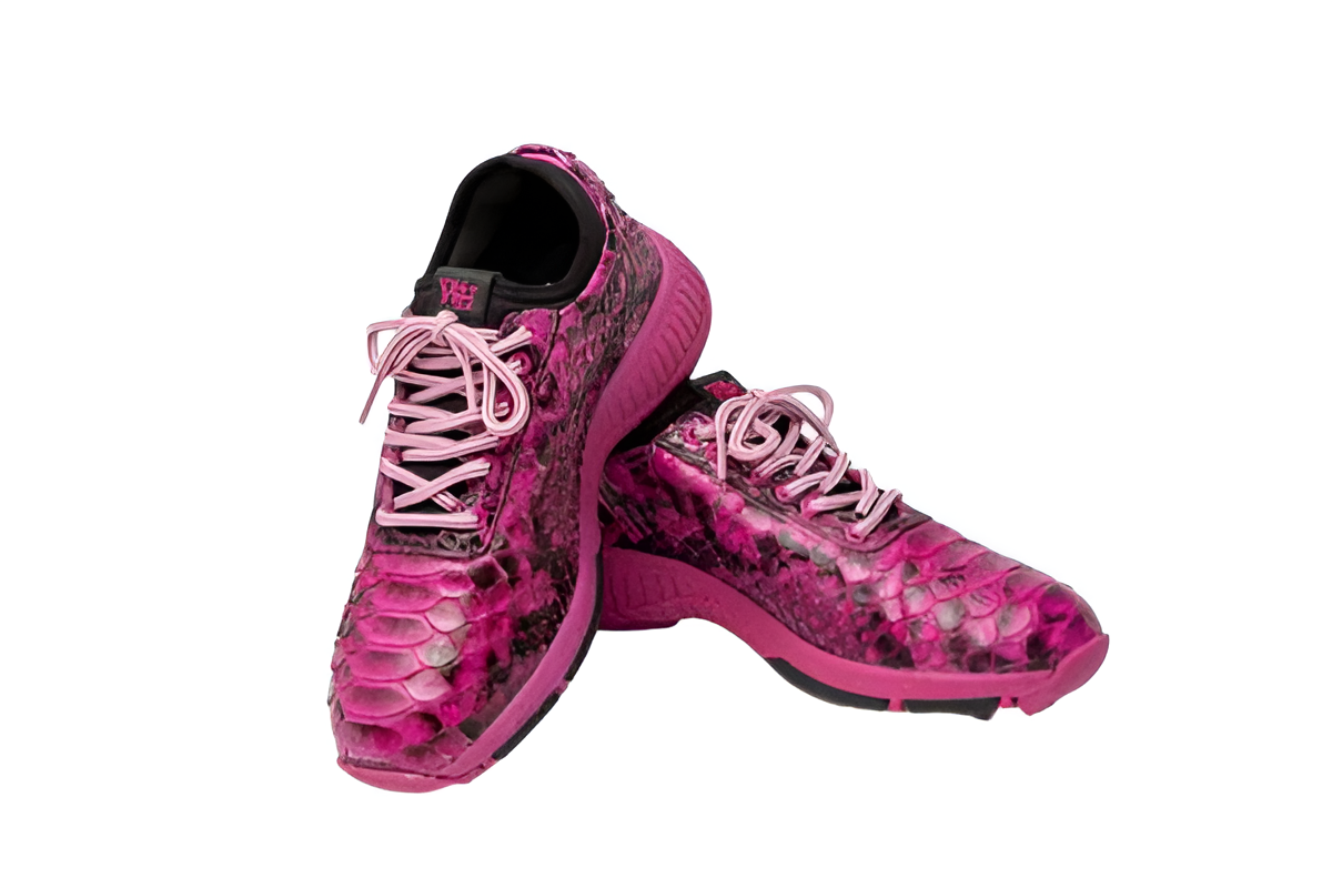 W&H Viper - Python Women's Golf Shoes in Pink & Black