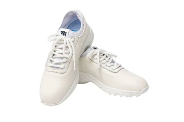 W&H Deerskin - Ace Men's Golf Shoes in All White