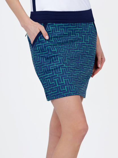 Blake 17" Print Golf Skirt - Ink Tessel - The Golf Guys Online