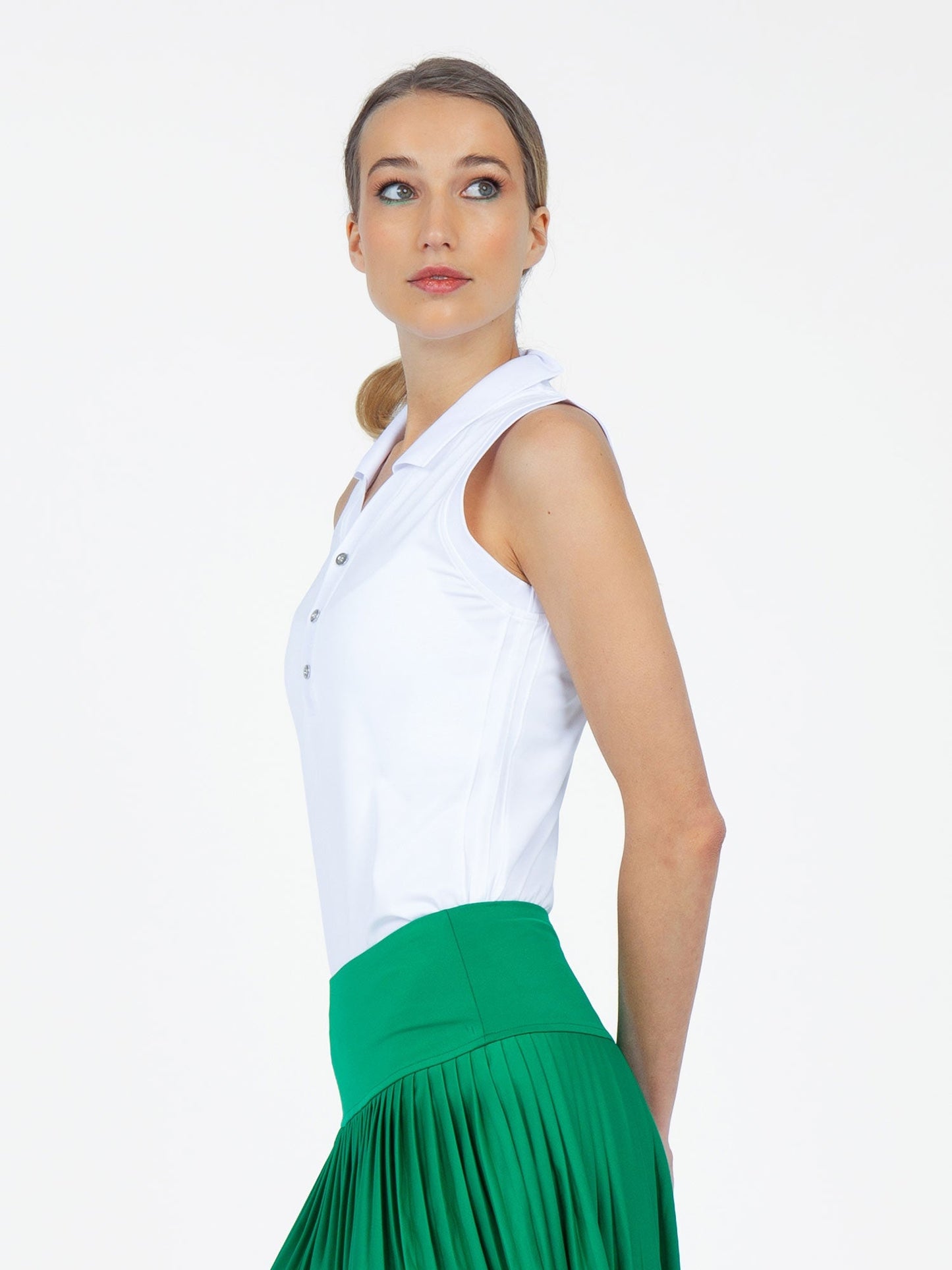 Alexa Performance Sleeveless Polo - White - The Golf Guys Online