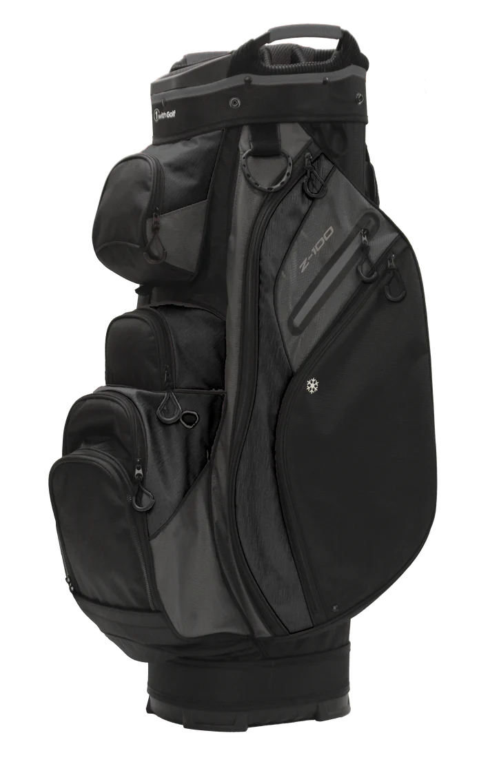 One With Golf Z-100 15-Way Cart Bag Charcoal/Black - The Golf Guys Online