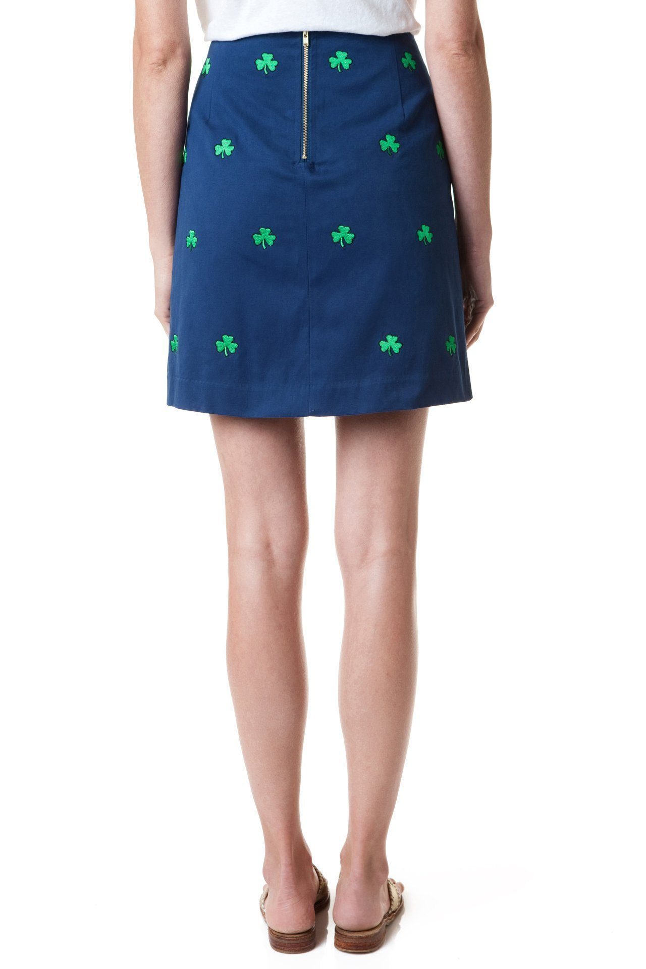 Ali Skirt Stretch Twill Navy with Shamrock 19" - The Golf Guys Online