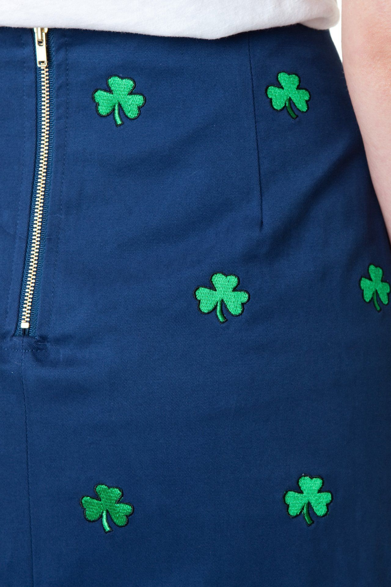 Ali Skirt Stretch Twill Navy with Shamrock 19" - The Golf Guys Online