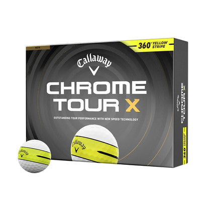 Callaway Chrome Tour X 360 Yellow Stripe 2026 Golf Balls