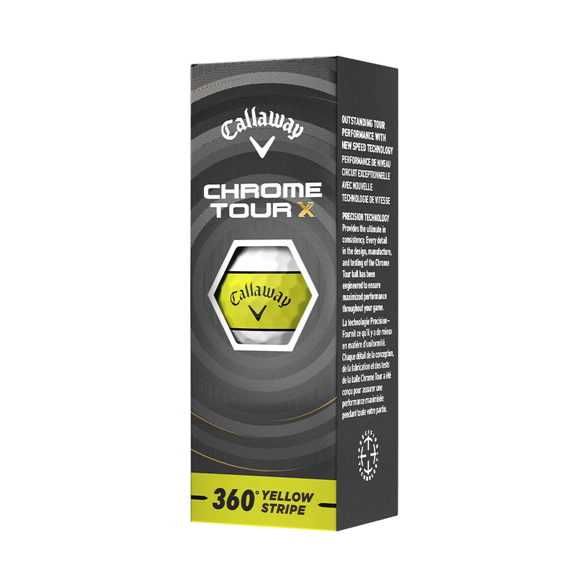 Callaway Chrome Tour X 360 Yellow Stripe 2026 Golf Balls
