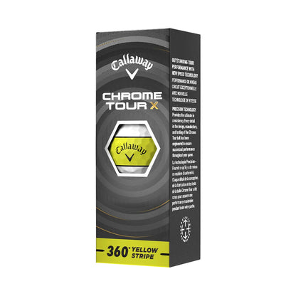 Callaway Chrome Tour X 360 Yellow Stripe 2026 Golf Balls