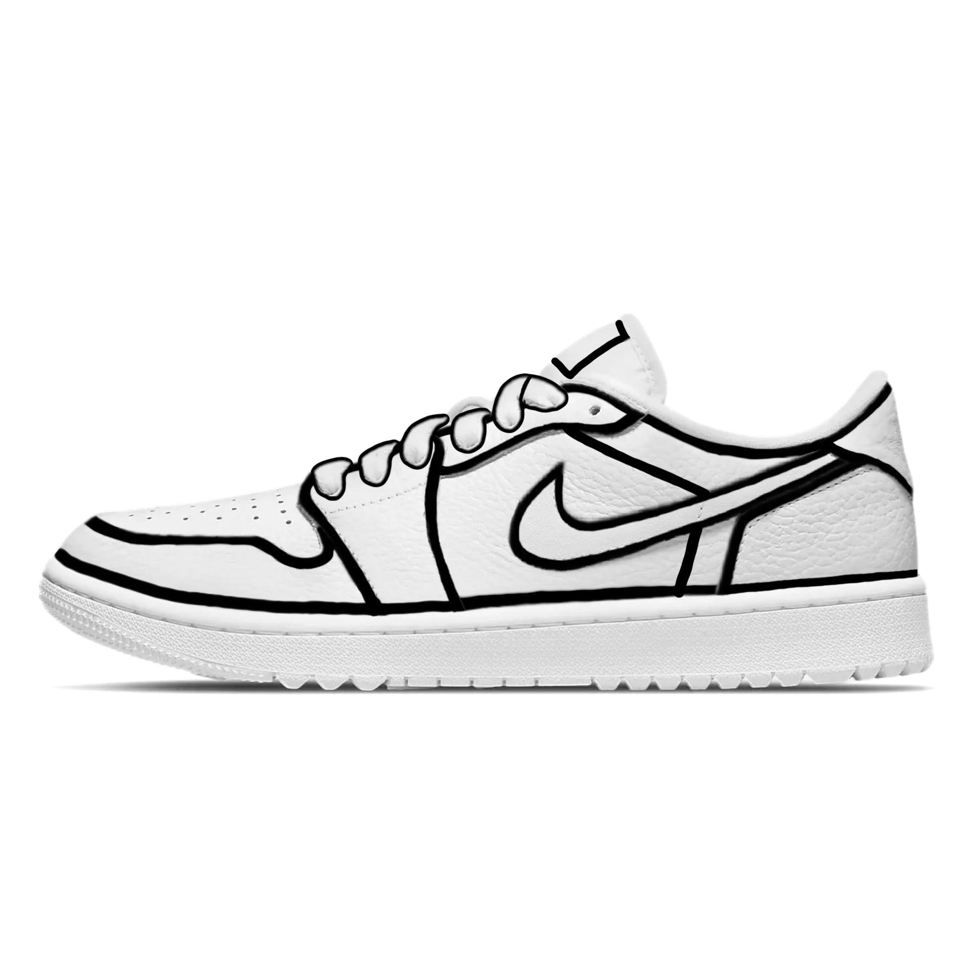"Black Lines" Jordan 1 Golf Shoes