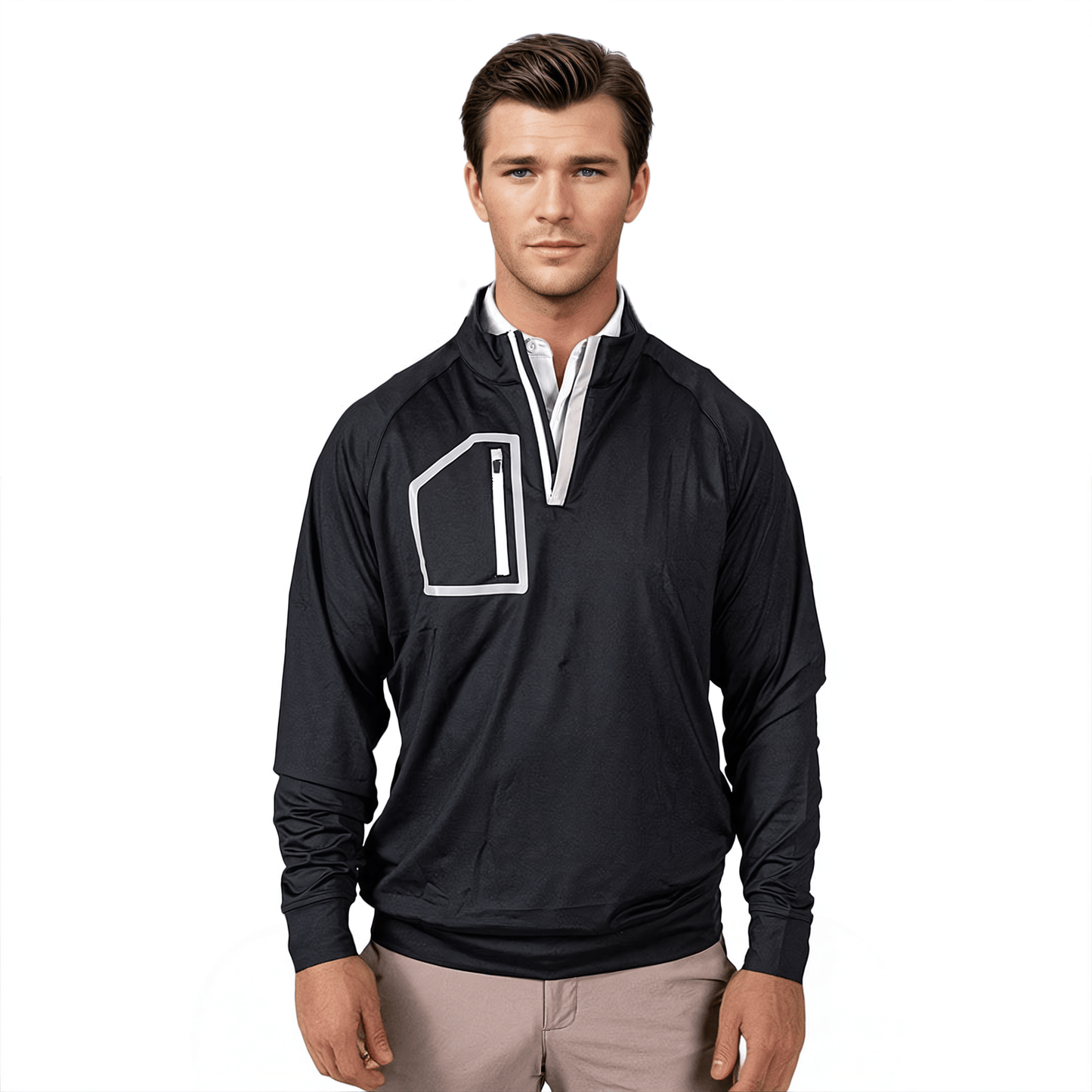 Black Men's Q-Zip - The Golf Guys Online