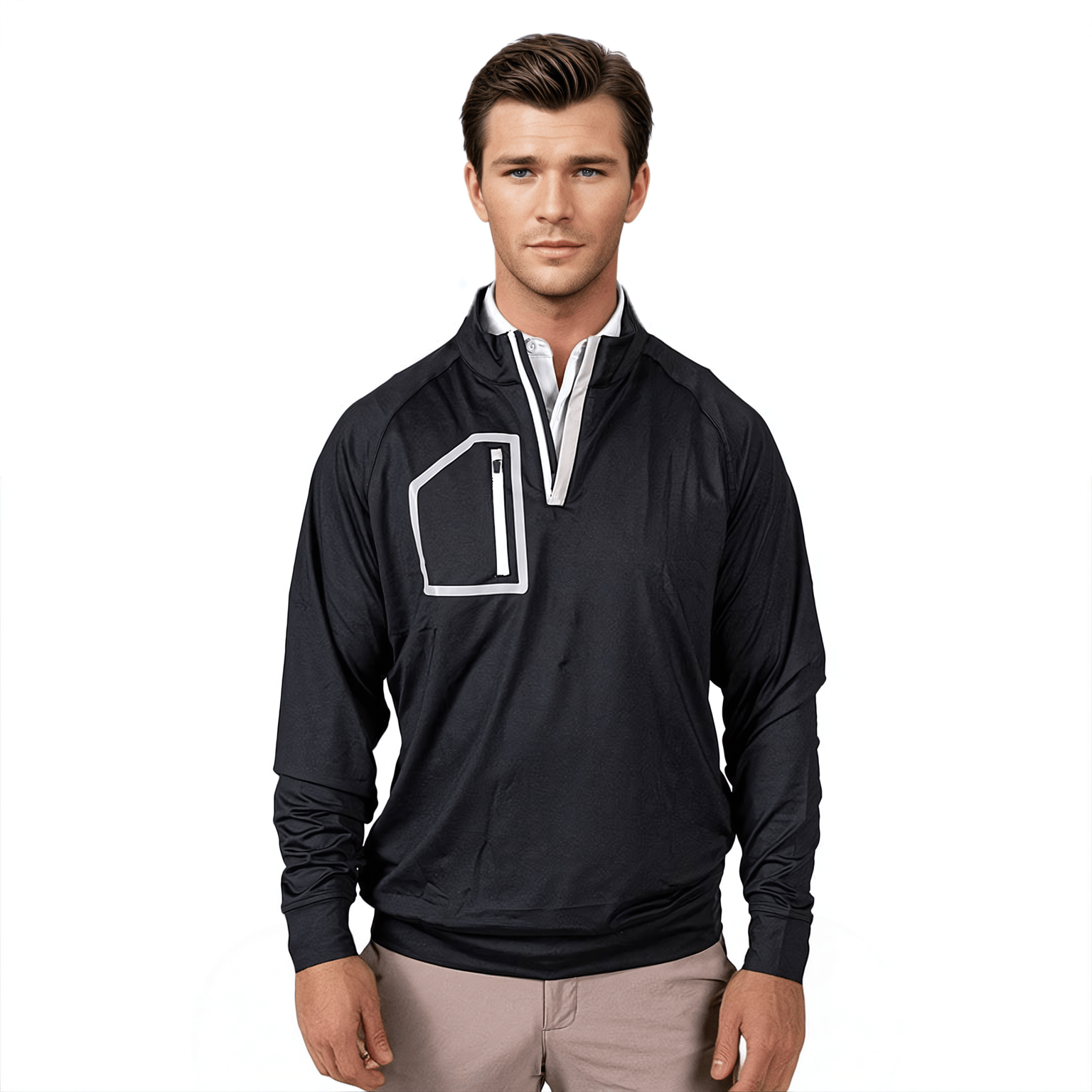 Black Men's Q-Zip - The Golf Guys Online
