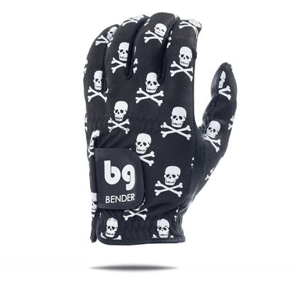 Black Skull and Crossbones Mesh Golf Glove - The Golf Guys Online