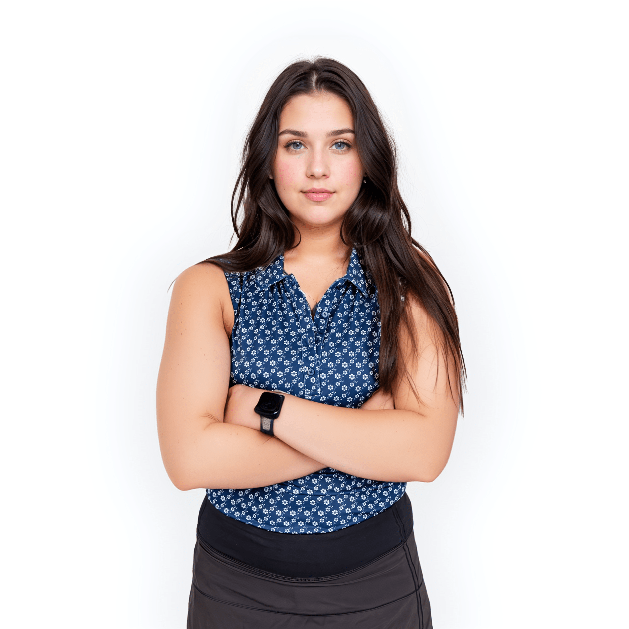 Blue Floral Women's Polo (Sleeveless) - The Golf Guys Online