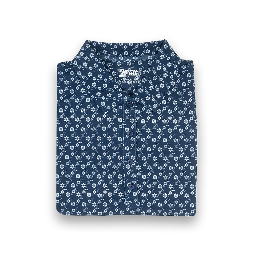 Blue Floral Women's Polo (Sleeveless) - The Golf Guys Online
