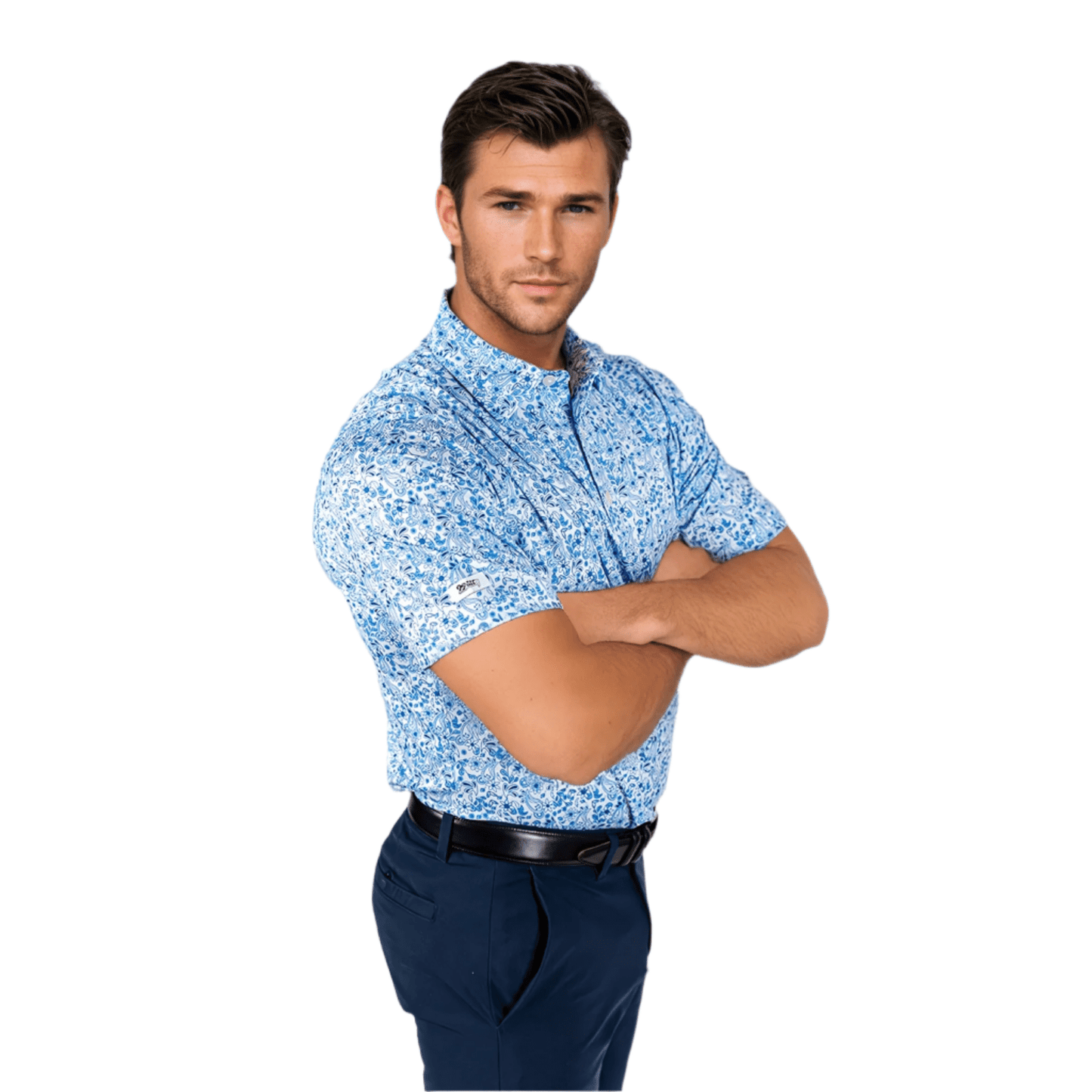 Blue Paisley Men's Polo - The Golf Guys Online