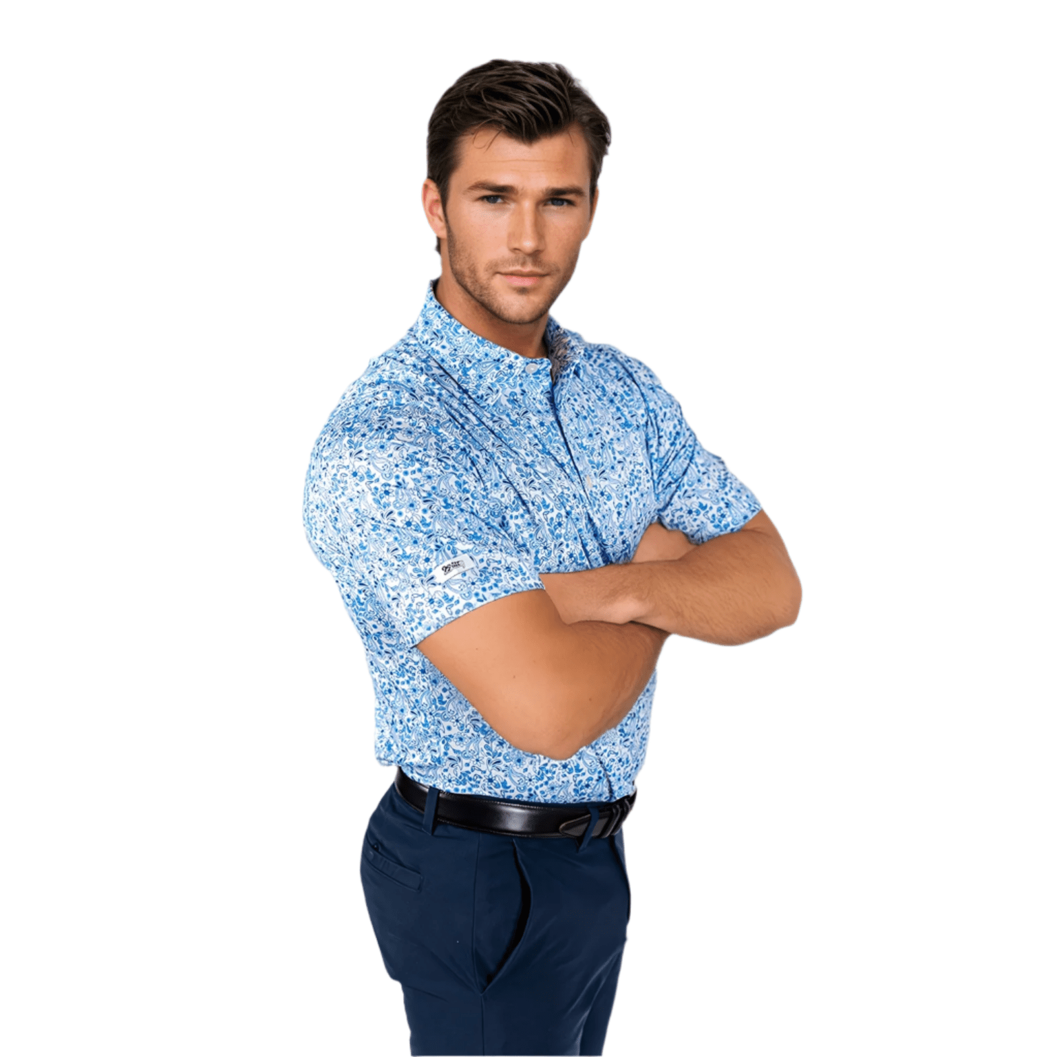 Blue Paisley Men's Polo - The Golf Guys Online