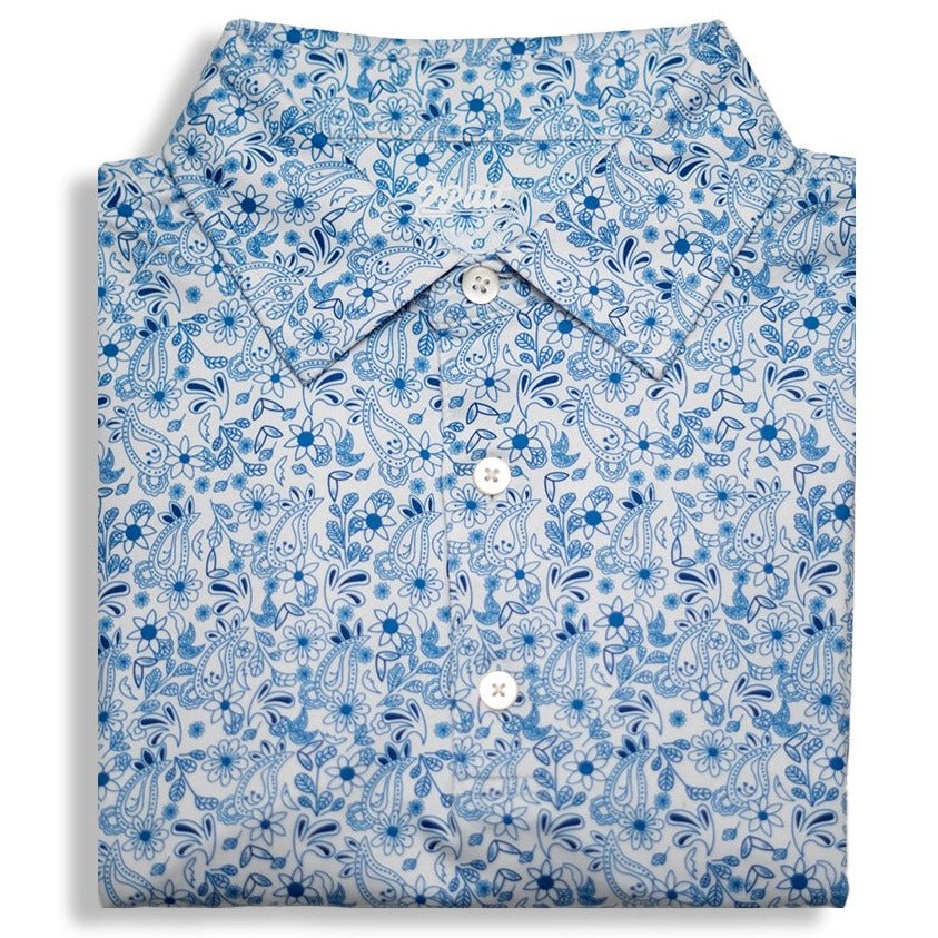 Blue Paisley Men's Polo - The Golf Guys Online