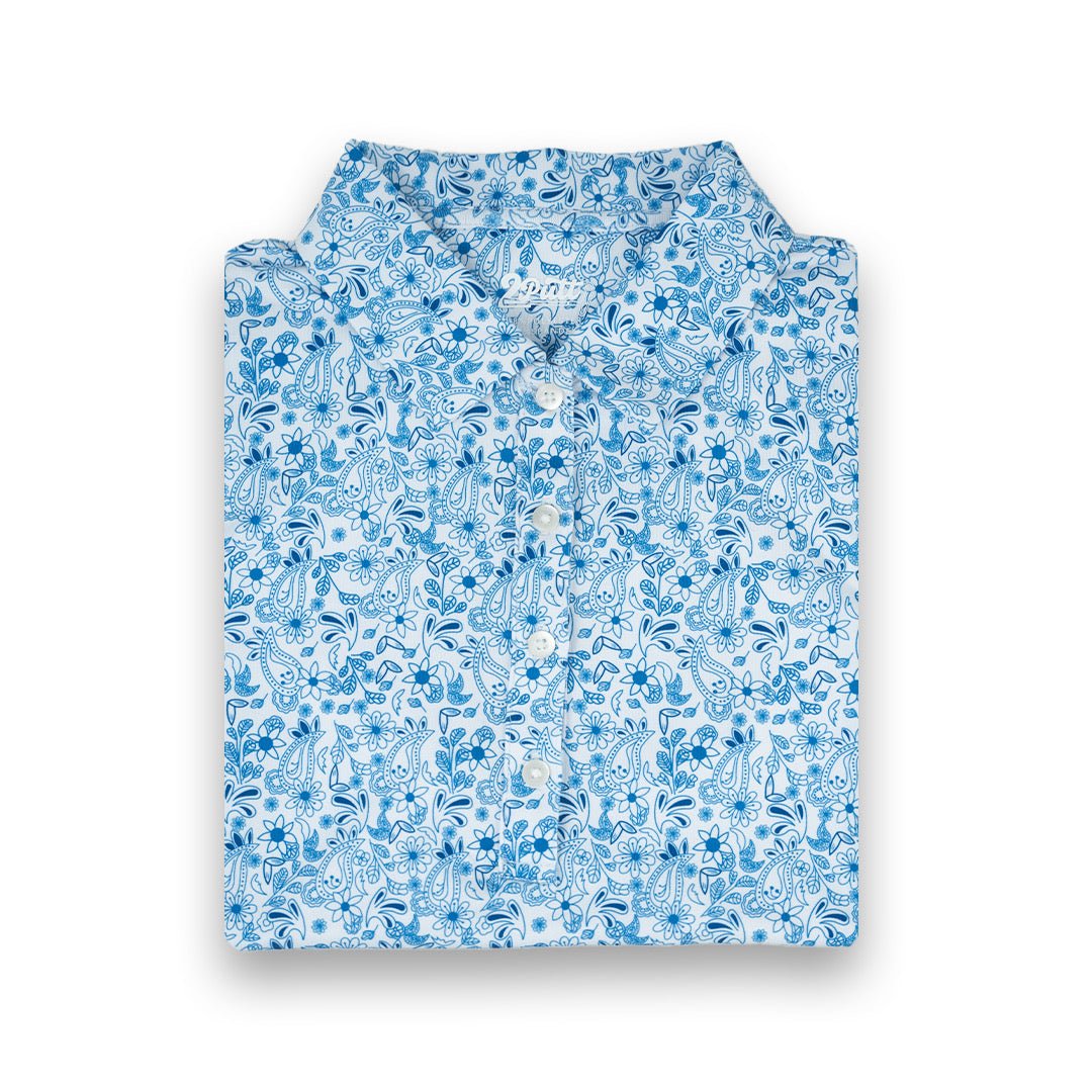 Blue Paisley Women's Polo (Sleeveless) - The Golf Guys Online