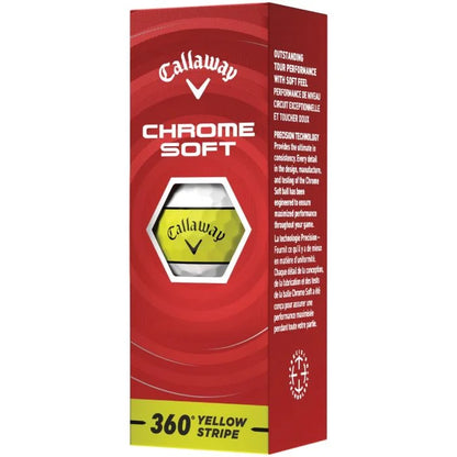 Callaway Chrome Soft 360 Yellow Stripe 2026 Golf Balls