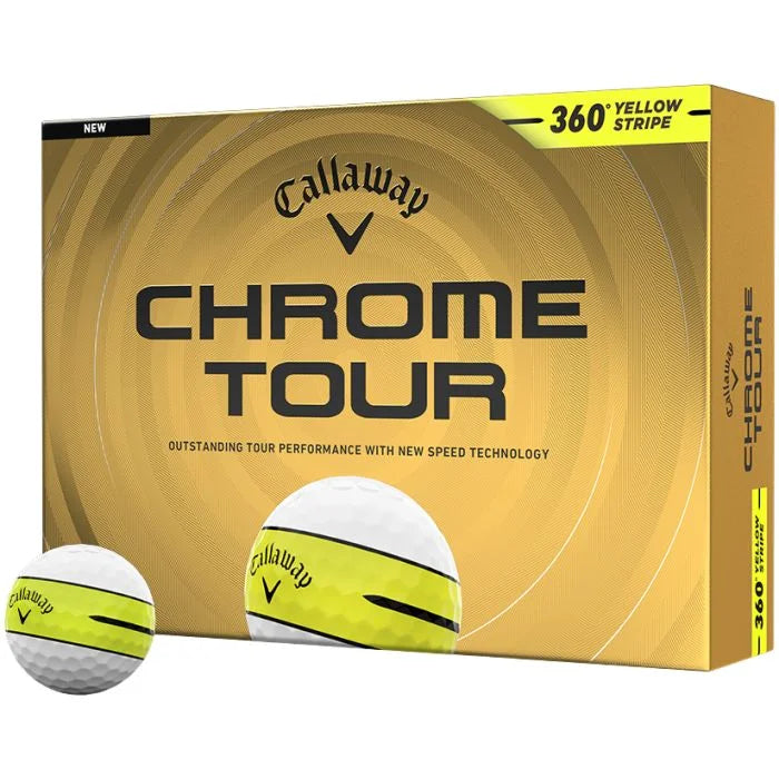 Callaway Chrome Tour 360 Yellow Stripe 2026 Golf Balls