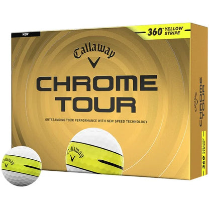 Callaway Chrome Tour 360 Yellow Stripe 2026 Golf Balls