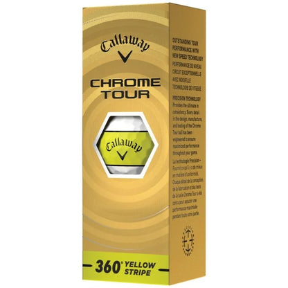 Callaway Chrome Tour 360 Yellow Stripe 2026 Golf Balls