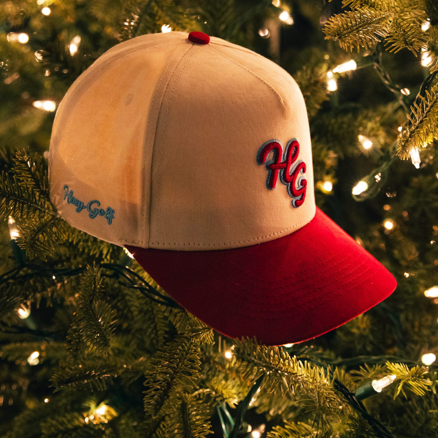 “HG” 2 Tone Cardinal and Bone SnapBack - The Golf Guys Online
