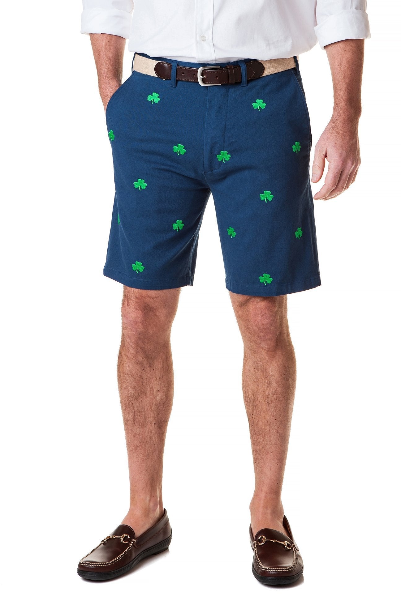 Cisco Short Stretch Twill Nantucket Navy With Shamrock - The Golf Guys Online