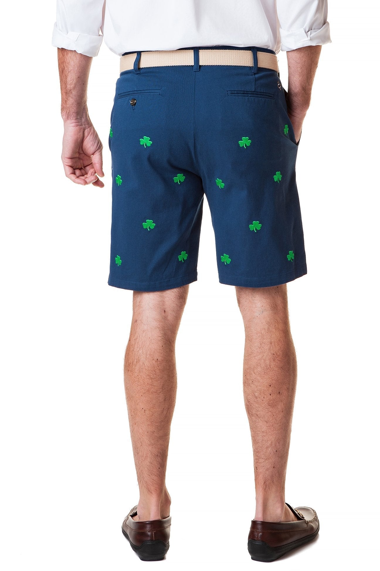 Cisco Short Stretch Twill Nantucket Navy With Shamrock - The Golf Guys Online