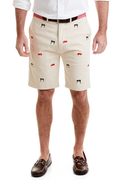 Cisco Short Stretch Twill Stone with Smoker Grill & Pig - The Golf Guys Online