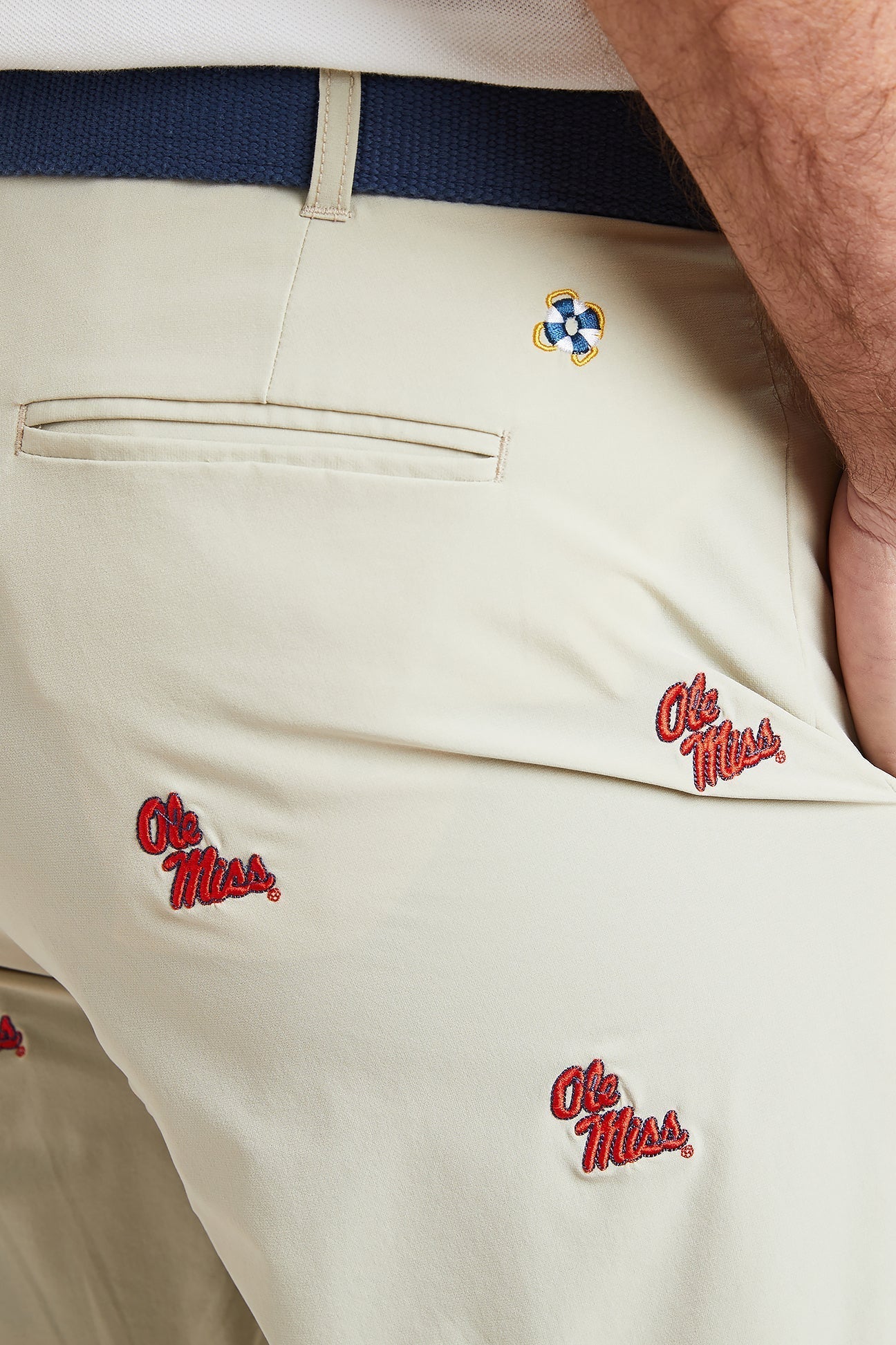 Collegiate ACKformance Short Khaki with Ole Miss - The Golf Guys Online