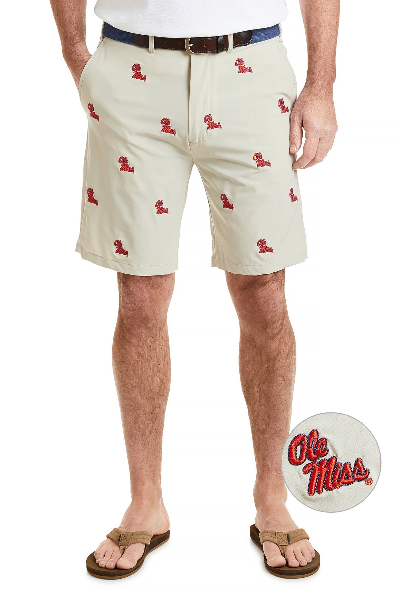 Collegiate ACKformance Short Khaki with Ole Miss - The Golf Guys Online
