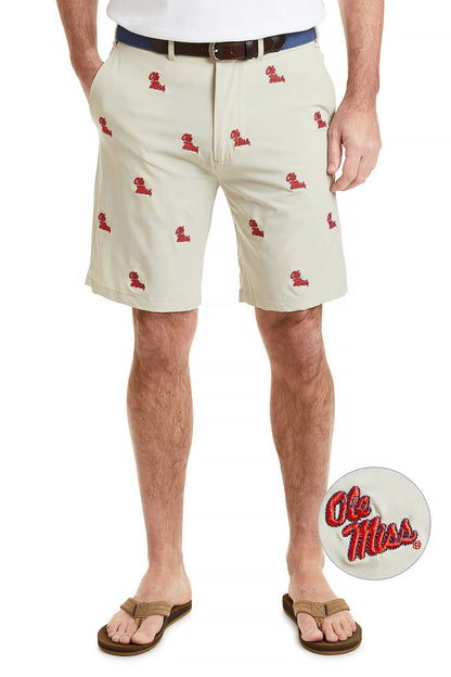 Collegiate ACKformance Short Khaki with Ole Miss - The Golf Guys Online