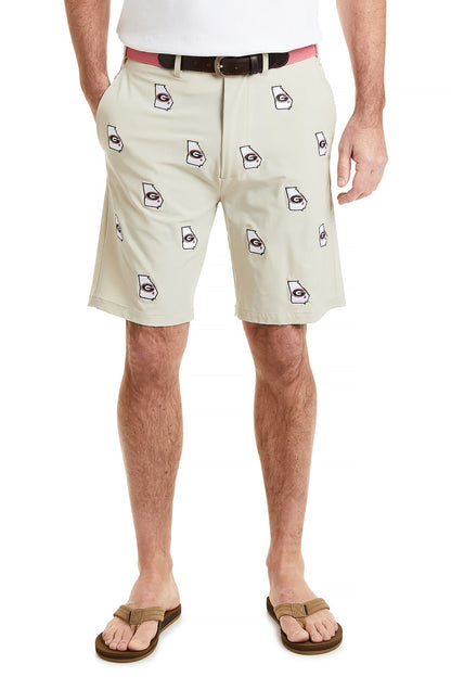 Collegiate ACKformance Short Khaki with University of Georgia UGA - The Golf Guys Online